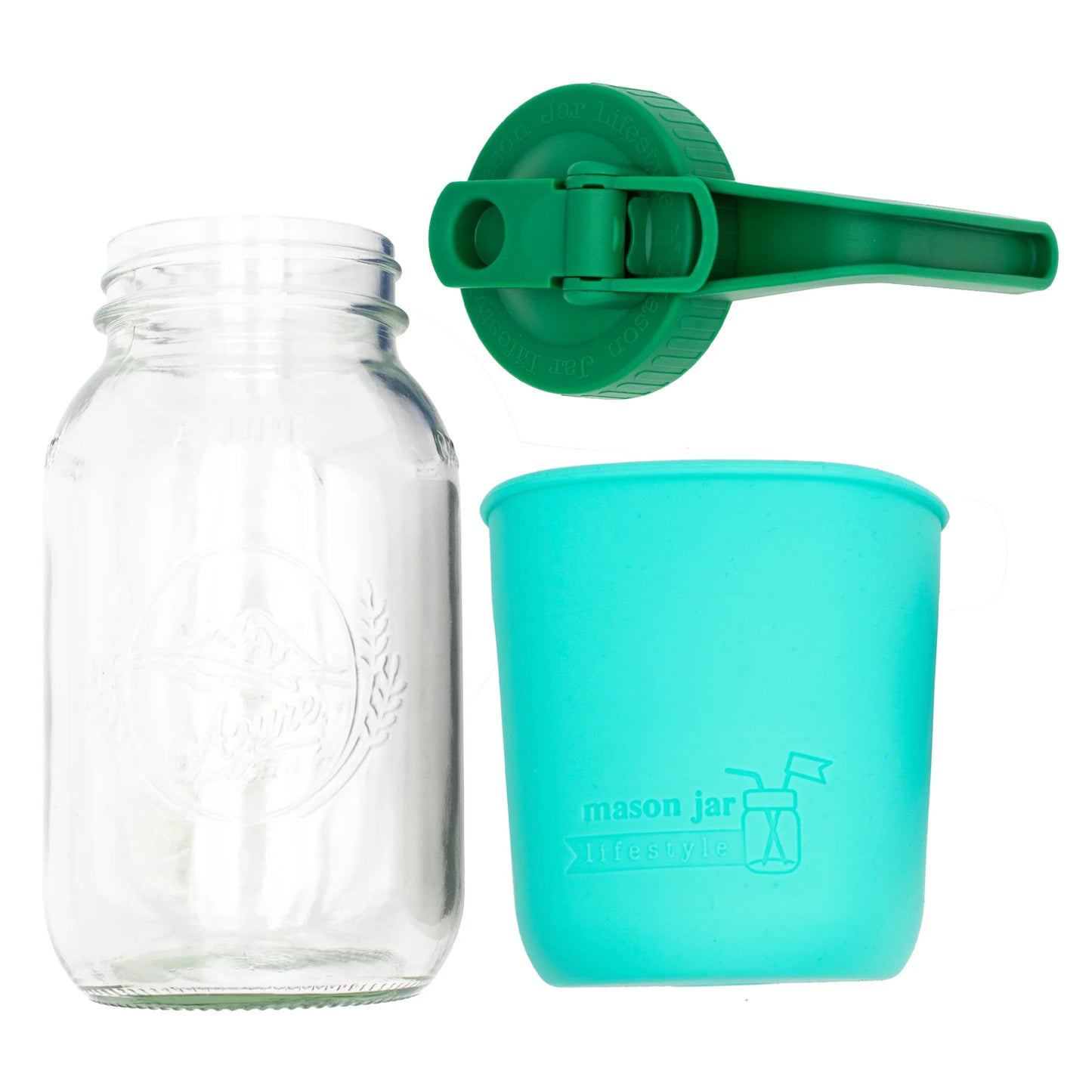 Mason Jar Lifestyle 32Oz Quart Glass Pitcher Set with Silicone Sleeve