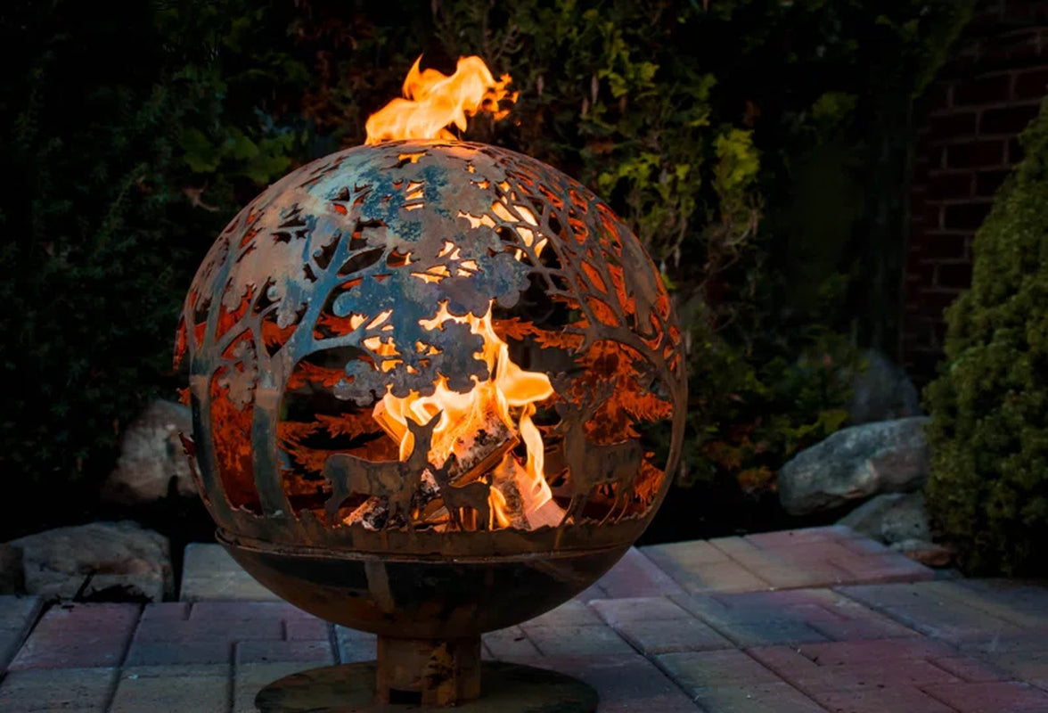 Herbert round Steel Wood Burning Fire Pit with Lid