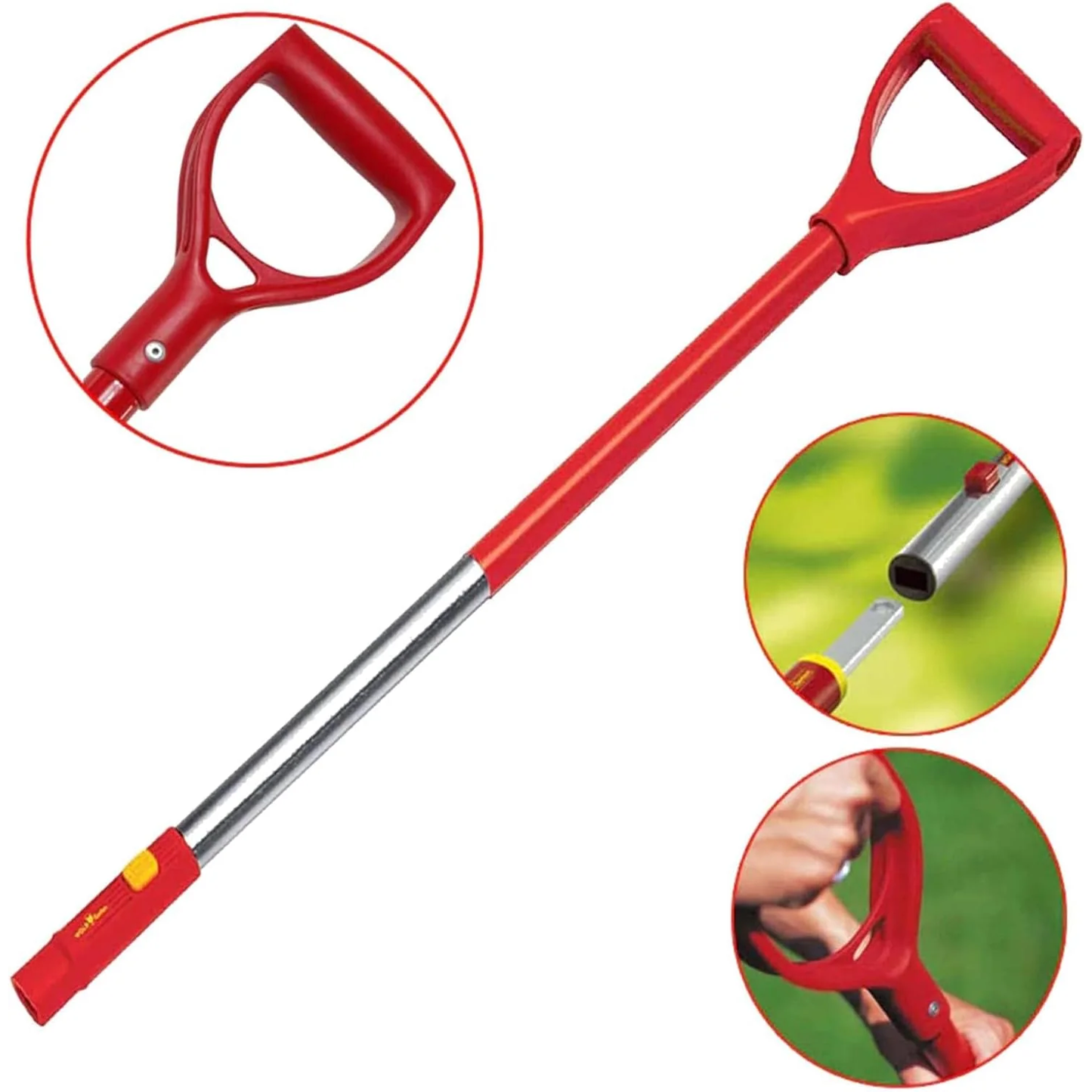 Wolf Garten ZMAD Multi-Change Aluminium D-Grip Handle, Red, 85 Cm