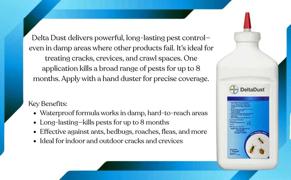 1 LB Delta Dust WATERPROOF Insecticide INSECT Control Silverfish Bees Wasp Fleas
