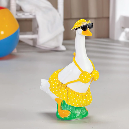 Gaggleville Yellow Polka Dot Bikini Baby Goose Outfit, Fits Baby 17" H Statue