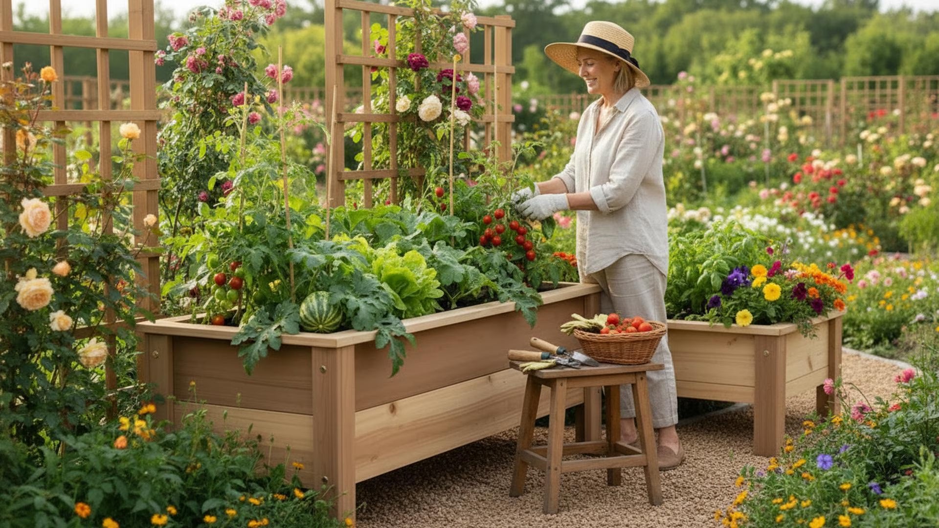 Handmade Heavy Duty Rectangular Raised Outdoor Cedar Wood Garden Planter Box with Legs, Farmhouse Flowers, Vegetables 60" 52" 46" 36" 24"6佛G