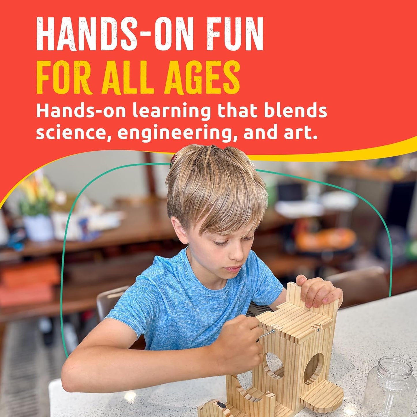 Squirrel Feeder Kit - Sustainable FSC Wood, Easy Mounting and Assembly, Kid-Safe Mason Jar, Perfect for Outdoor Squirrel Watching & Feeding