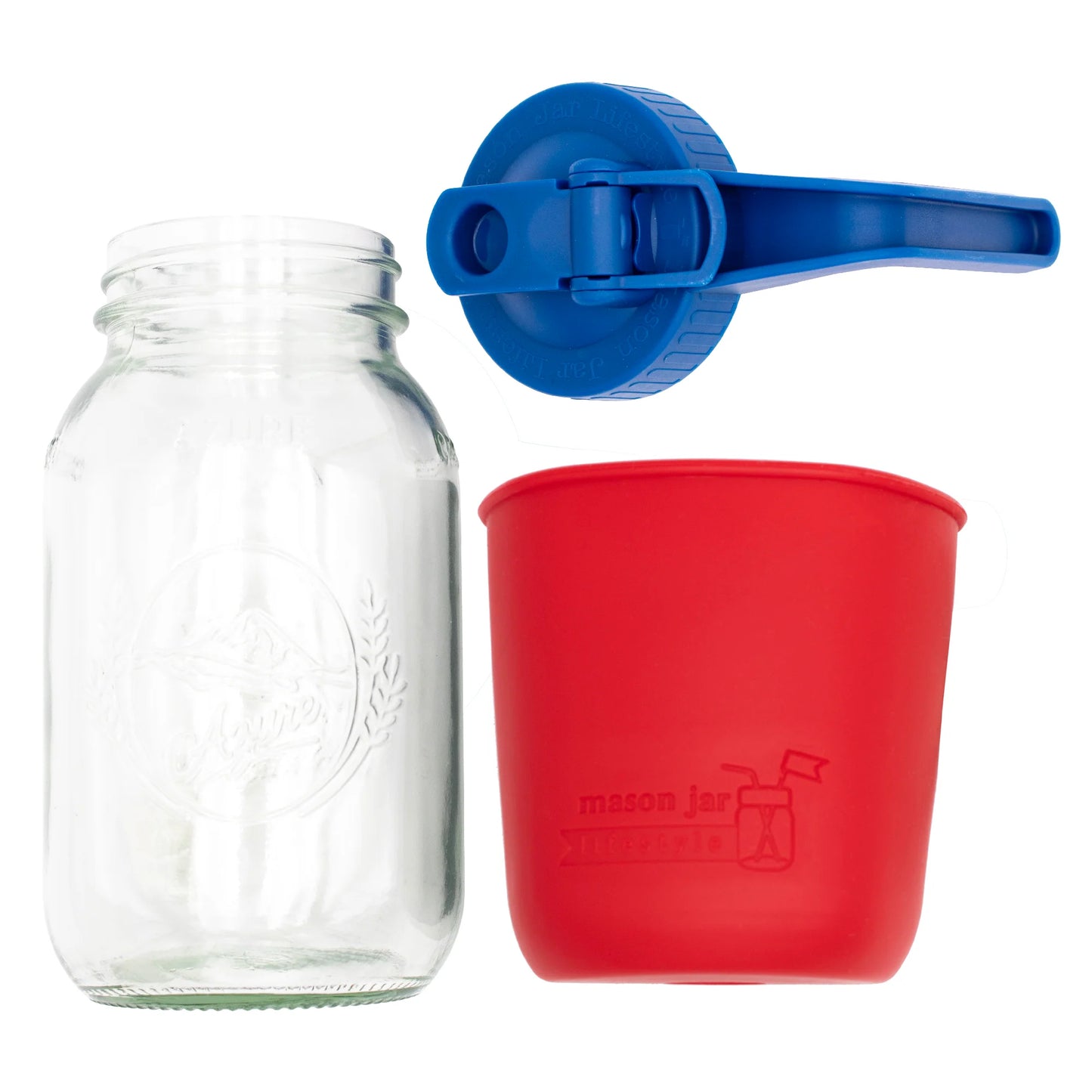 Mason Jar Lifestyle 32Oz Quart Glass Pitcher Set with Silicone Sleeve