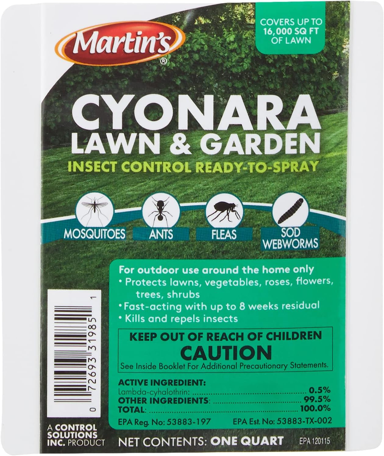 Control Solutions Cyonara Lawn & Garden RTS Ready-To-Spray Mosquito and Insect Control, 32_Ounce, 32Oz