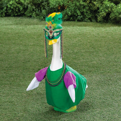 Gaggleville Mardi Gras Goose Outfit, Fits Large 23" H Statue
