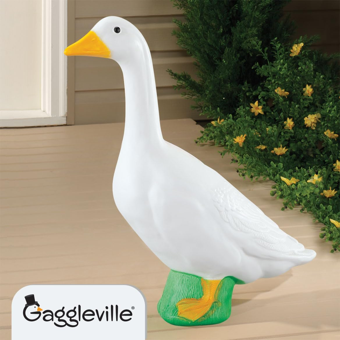 Gaggleville Porch Goose Bundle Goose and Baby Statue – Charming Outdoor Decorative Figurine for Garden, Patio, or Entryway Accent