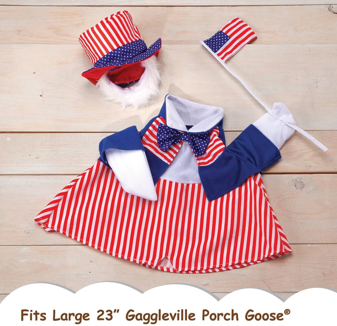 Gaggleville Uncle Sam Goose Outfit, Fits Large 23" H Statue