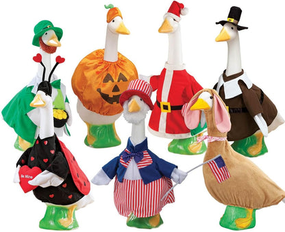 Gaggleville All Seasons Goose Outfit Bundle - Includes 7 Seasonal Outfits, Fits Large 23" H Statue