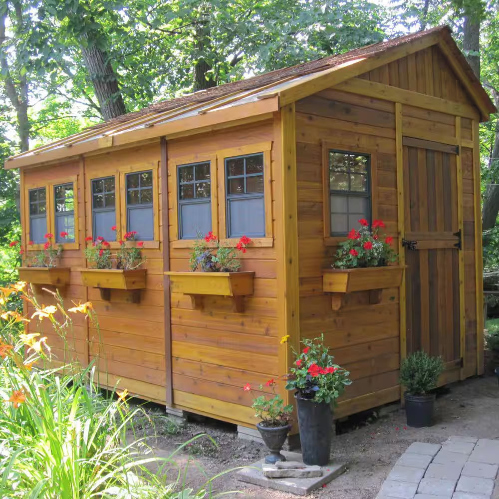 Sunshed 8 Ft. X 12 Ft. Western Red Cedar Garden Shed