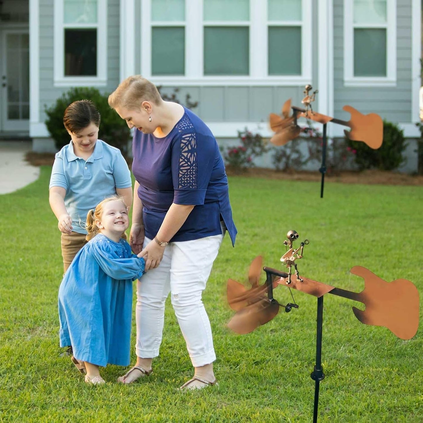 Guitarist Wind Sculptures & Spinners, Kinetic Sculpture Windmills, Metal Art Musician Figurine Wind Mill for Garden Yard Lawn Patio, Unique Garden Windmill Gift for Music Lover