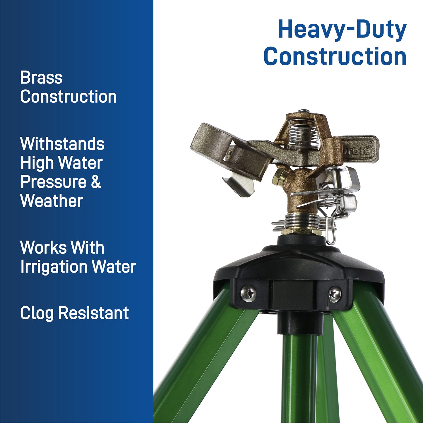 1/2 Inch Brass Impact Sprinkler on Tripod Base 58308