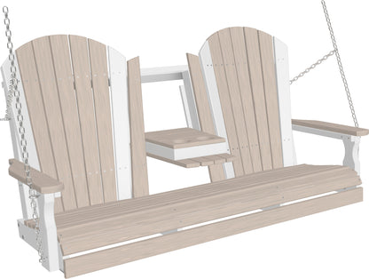 Adirondack 5' Porch Swing with Flip down Center Console