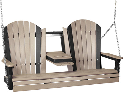 Adirondack 5' Porch Swing with Flip down Center Console