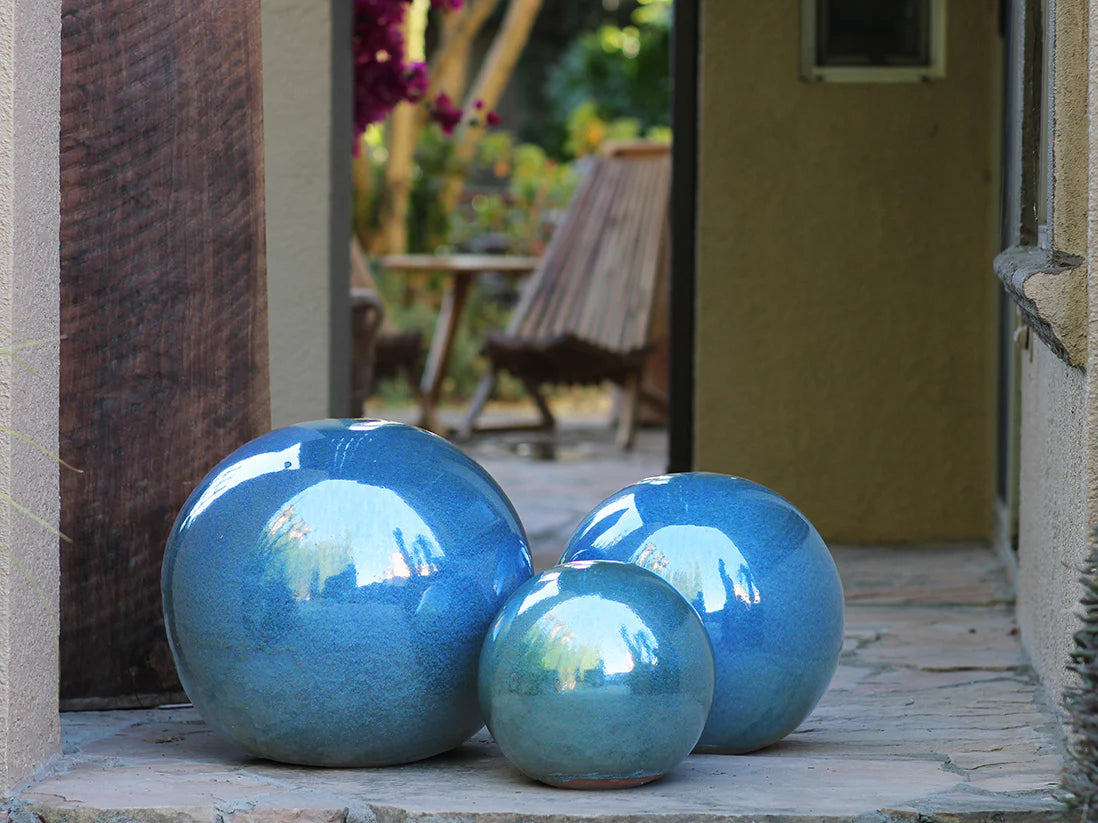 Outdoor Decorative Sphere Glazed 12" by