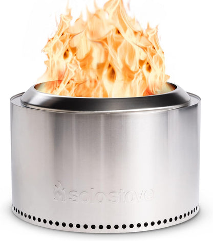 Solo Stove Yukon 2.0, 27 Inch Smokeless Fire Pit with Removable Ash Pan - Wood Burning Portable Stainless Steel Outdoor Fireplace, Stainless Steel, Ideal for 6 or More People, 38 Lbs