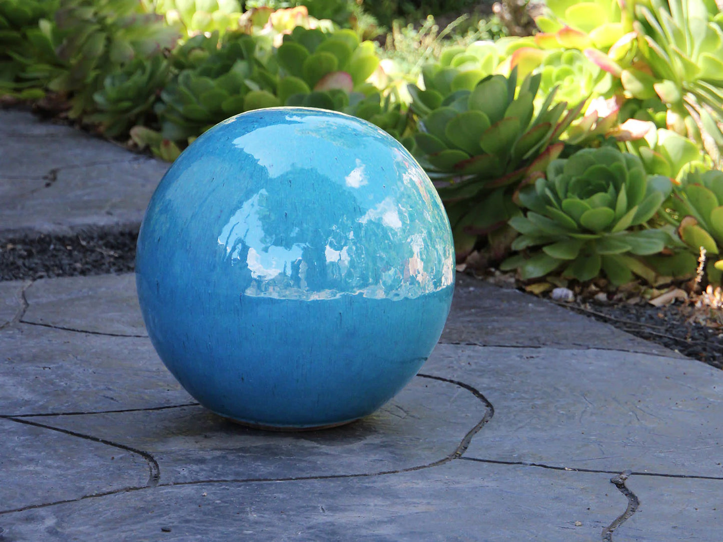 Outdoor Decorative Sphere Glazed 19.5" by