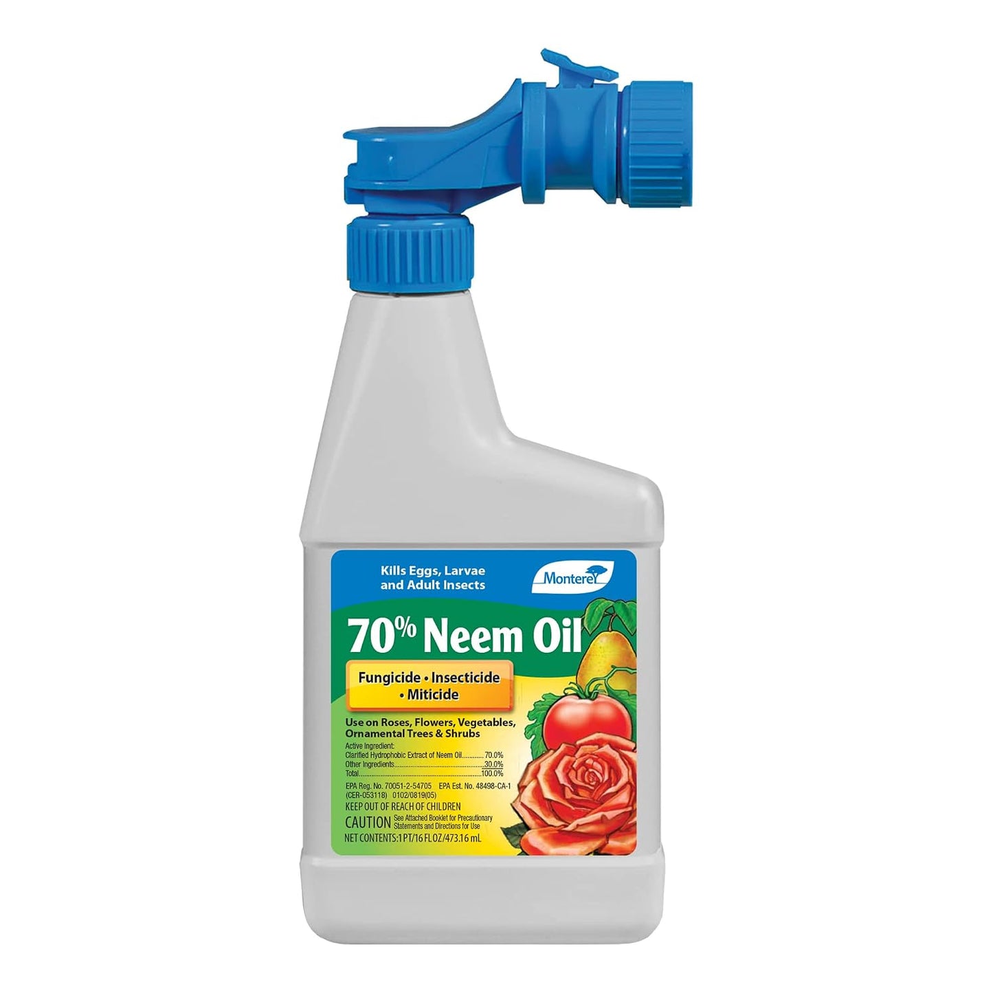 Monterey (LG6145) - 70% Neem Oil Ready-To-Spray Insecticide, Miticide, & Fungicide (16Oz.)