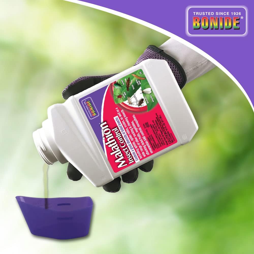 Bonide Malathion Insect Control, 16 Oz Ready-To-Mix Concentrate Bug & Spider Mite Killer for Outdoor Garden Use