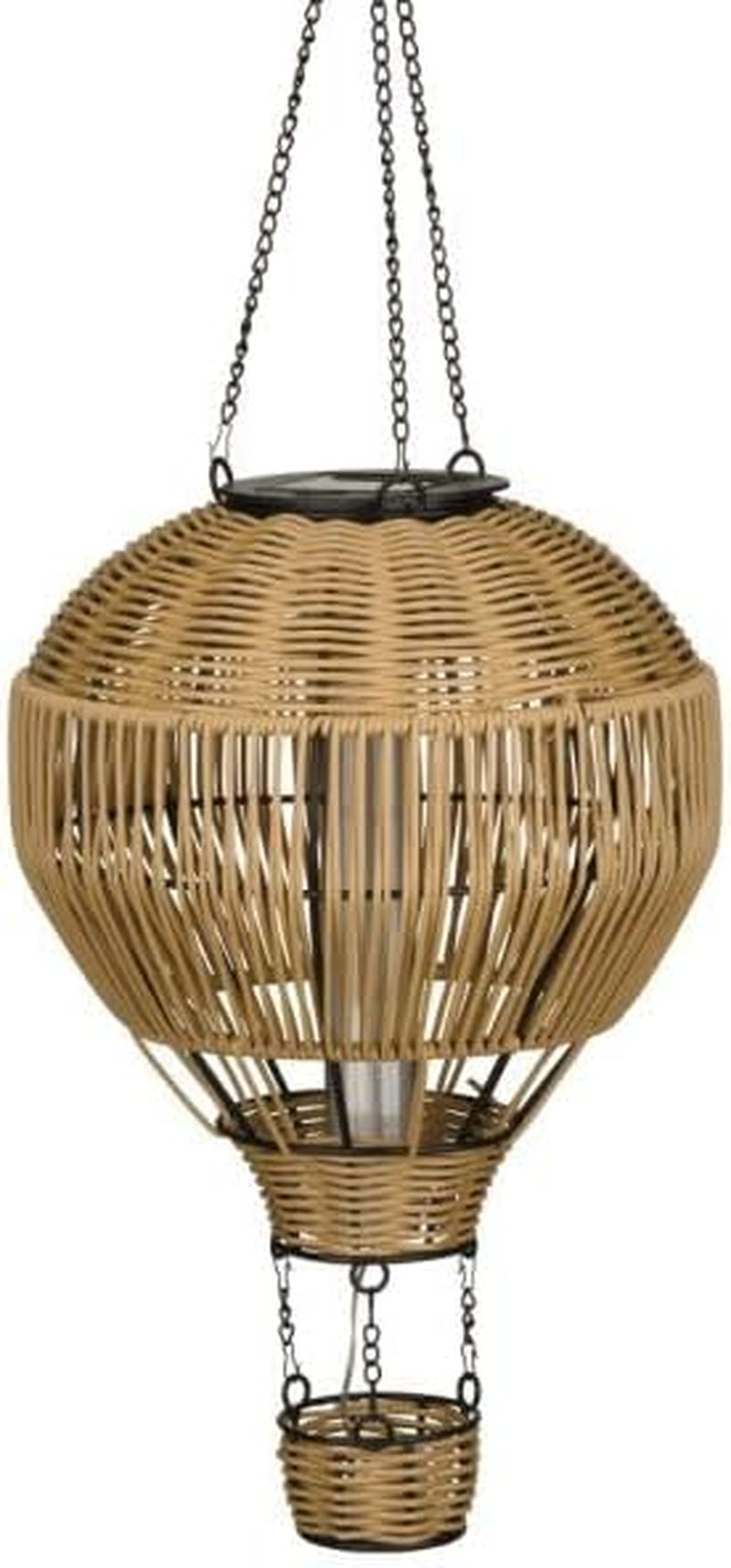 Hot Air Balloon Solar Lantern – Hanging Solar-Powered LED Lights, Waterproof Portable Decorative Outdoor Lamp Made of Metal & Glass for Garden, Patios & Pathway – Americana (X-Large)