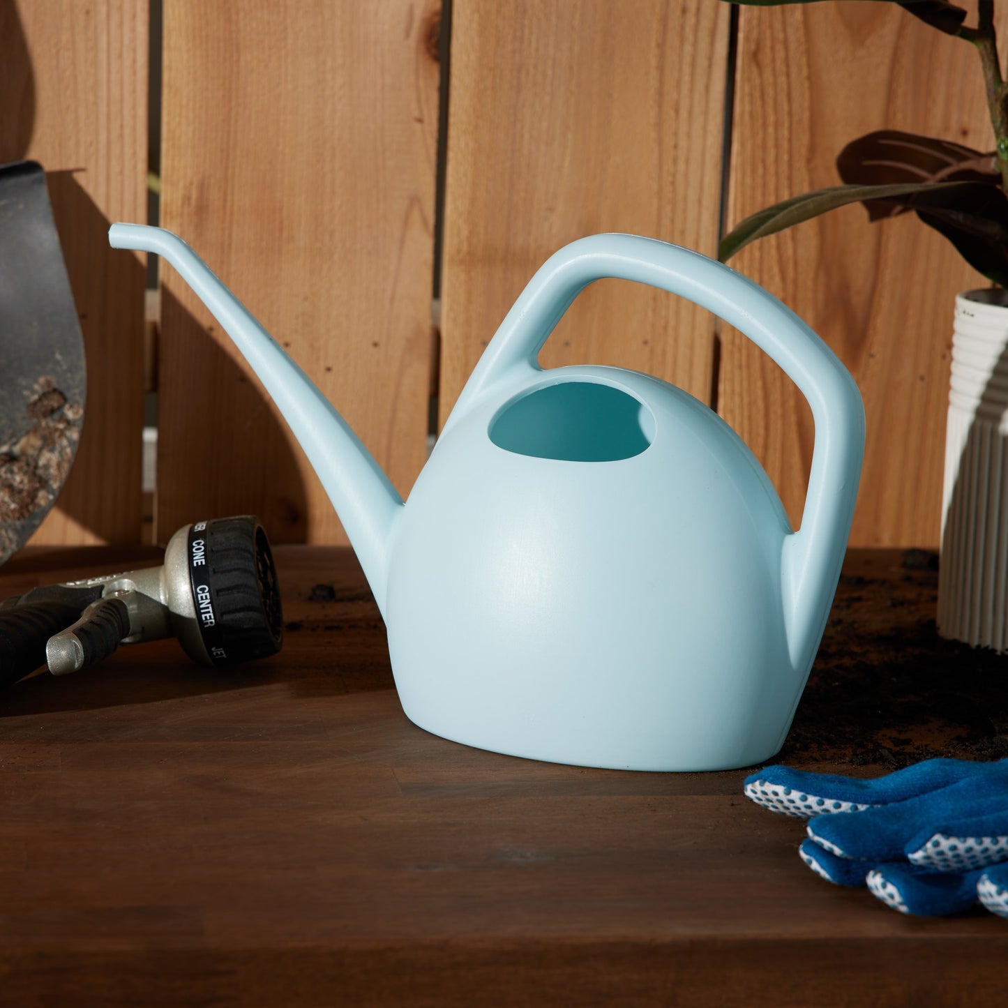0.4-Gallon Blue Plastic Classic Watering Can