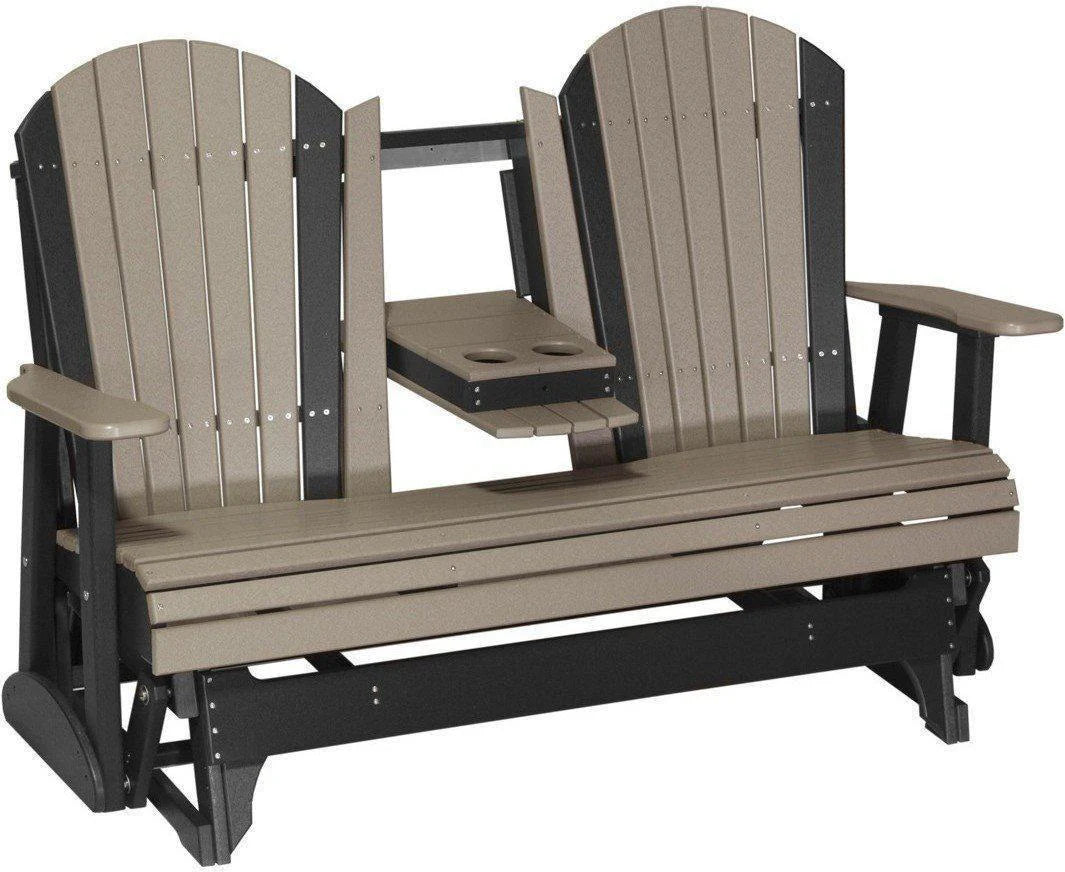 5' Adirondack Glider Chair with Flip down Center Console