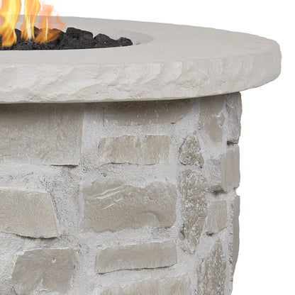 Scottsdale 40" round Stone Propane Fire Pit Table by