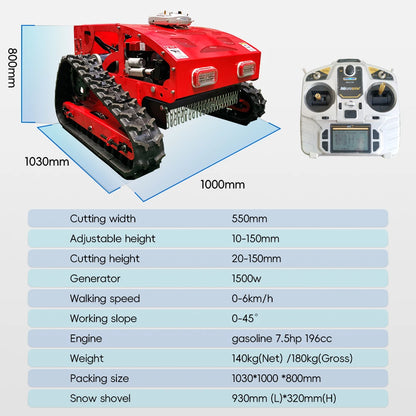 Gasoline Lawn Mower 550Mm Grass Cutting Robot Gasoline Mower with Remote Control for Lawns Wasteland USA Stock Door to Door