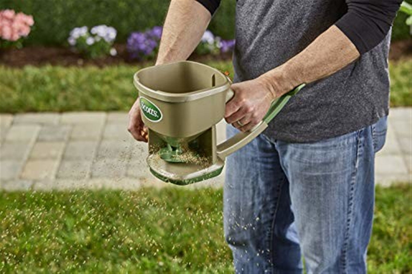 Whirl Hand-Powered Spreader for Grass Seed, Fertilizer, Salt and Ice Melt