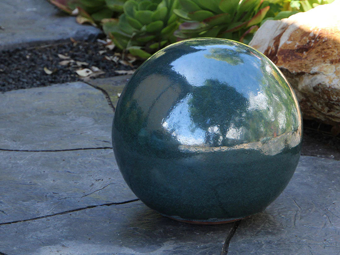 Outdoor Decorative Sphere Glazed 16" by
