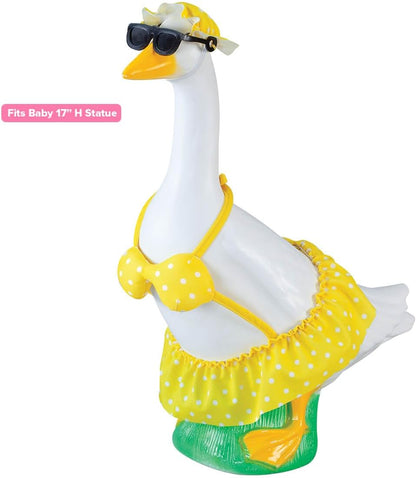 Gaggleville Yellow Polka Dot Bikini Baby Goose Outfit, Fits Baby 17" H Statue
