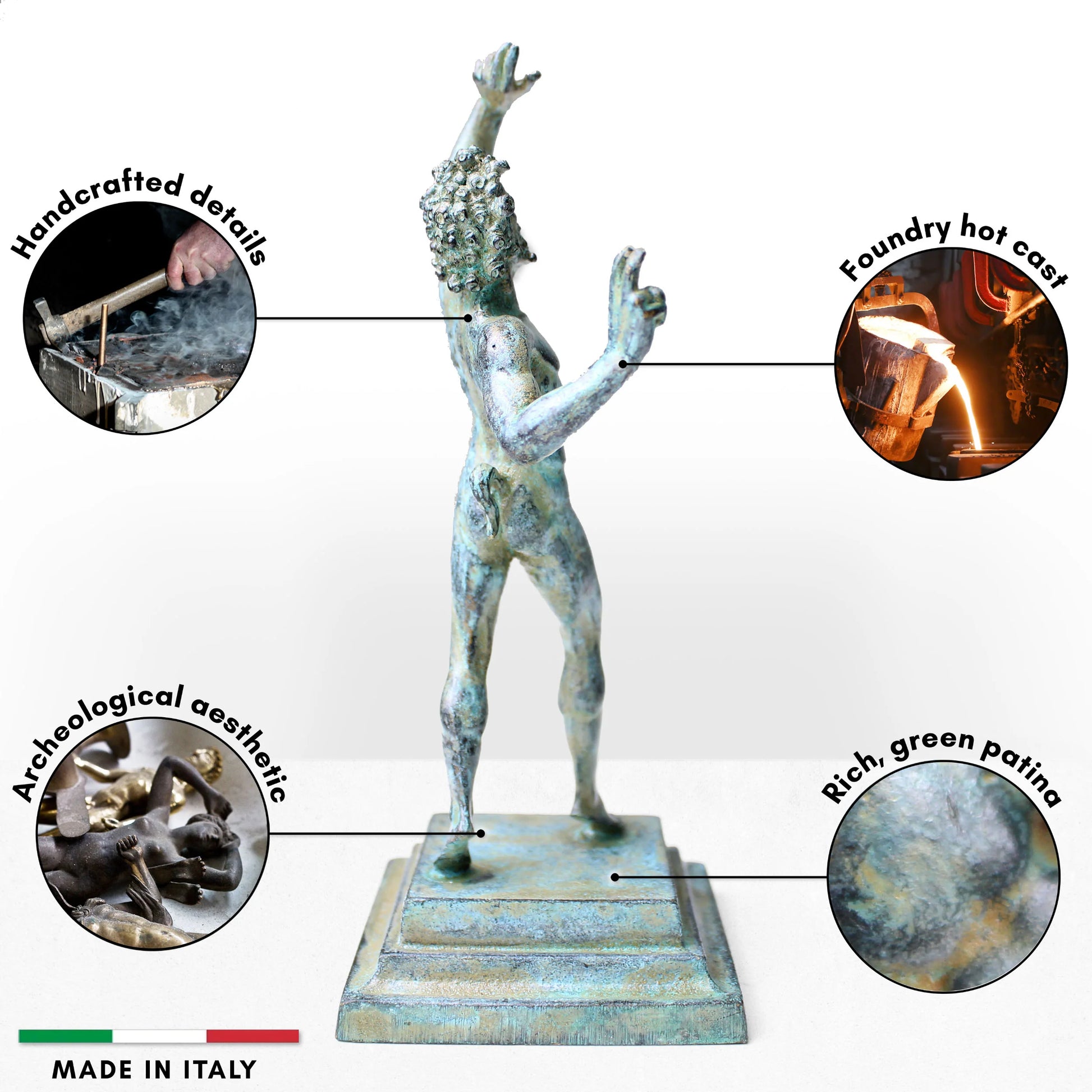 Dancing Faun Statue (Bronze)