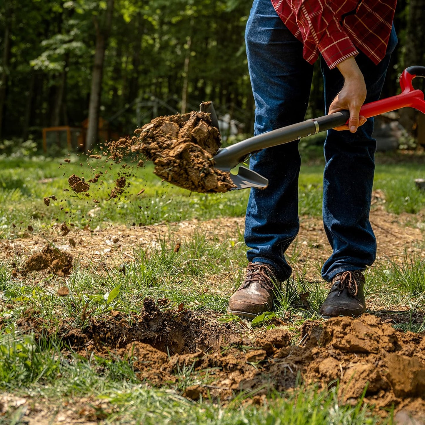 22211, Root Slayer round Head Shovel, Red