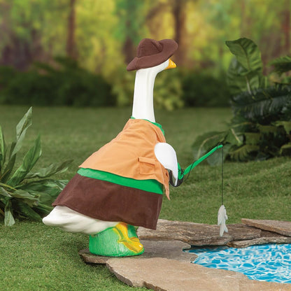 Gaggleville Fishing Goose Outfit, Fits Large 23" H Statue
