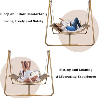 Sesalie Swing Chair with Stand,Capacity with Cushion Oversized Double Hammock Chair