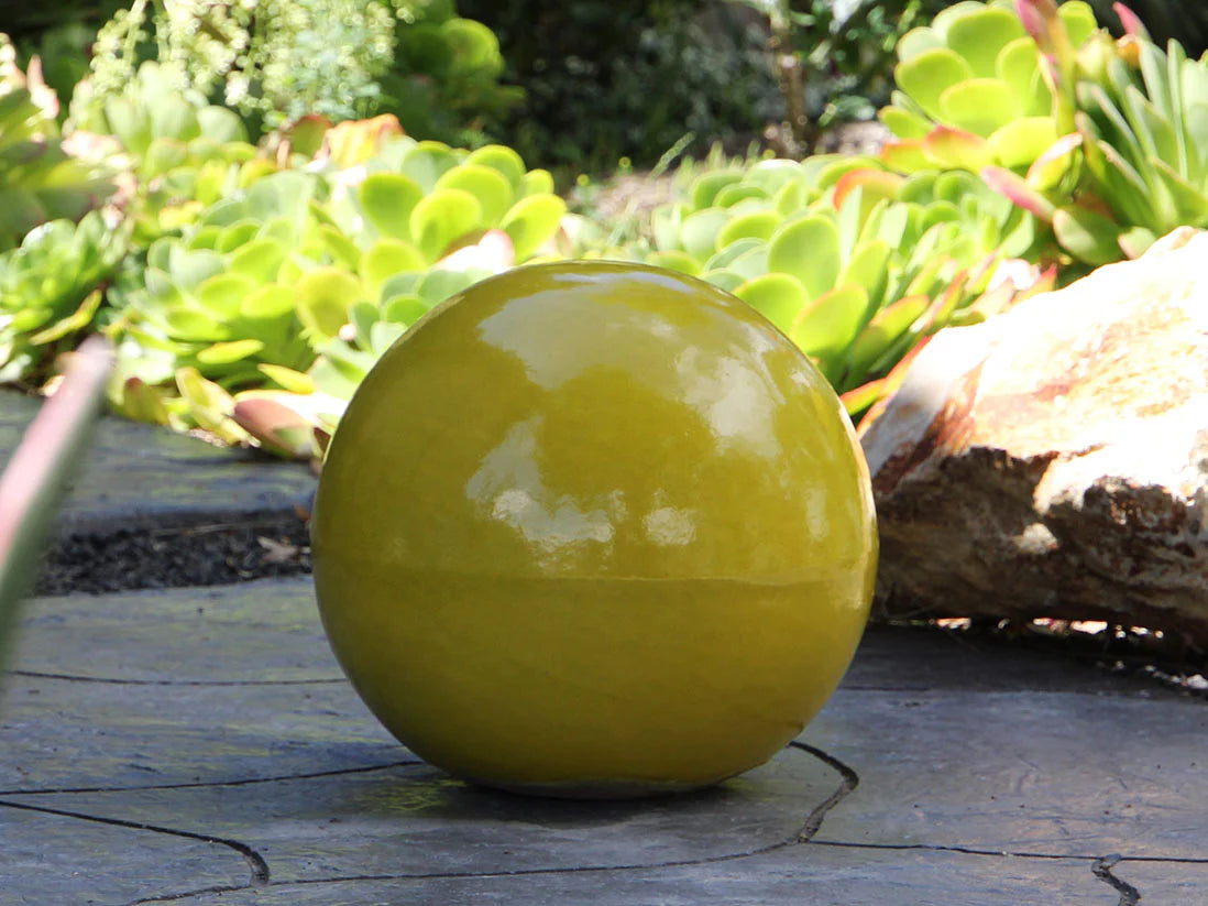Outdoor Decorative Sphere Glazed 19.5" by