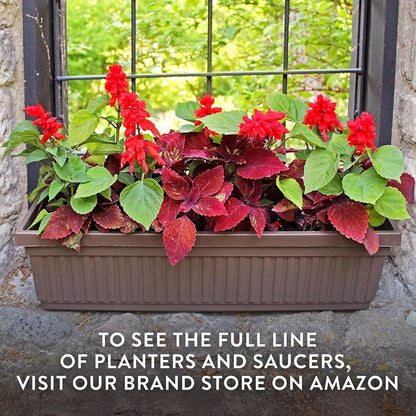 The HC Companies Venetian Rectangular Plant Tray - 24" (Clay color)