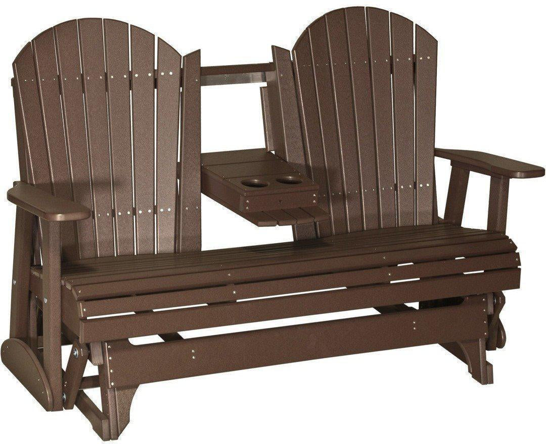 5' Adirondack Glider Chair with Flip down Center Console