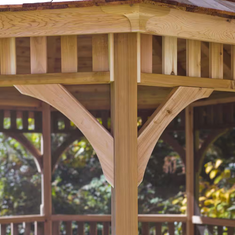10 Ft. Bayside Cedar Octagon Gazebo with Screen Kit