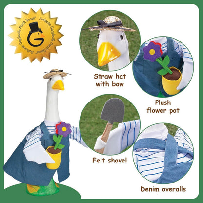 Gaggleville Gardener Goose Outfit, Fits Large 23" H Statue