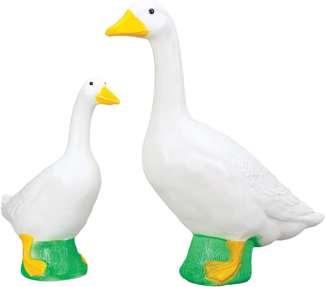 Gaggleville Porch Goose Bundle Goose and Baby Statue – Charming Outdoor Decorative Figurine for Garden, Patio, or Entryway Accent