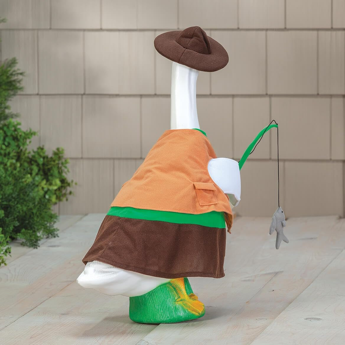 Gaggleville Fishing Goose Outfit, Fits Large 23" H Statue