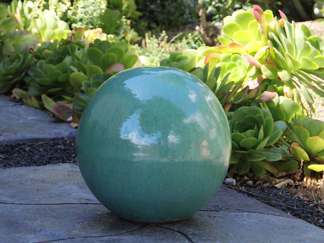 Outdoor Decorative Sphere Glazed 16" by