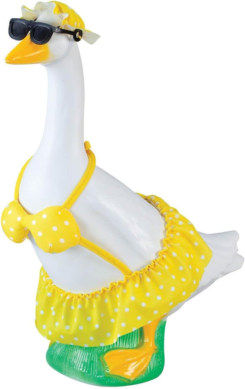 Gaggleville Yellow Polka Dot Bikini Baby Goose Outfit, Fits Baby 17" H Statue
