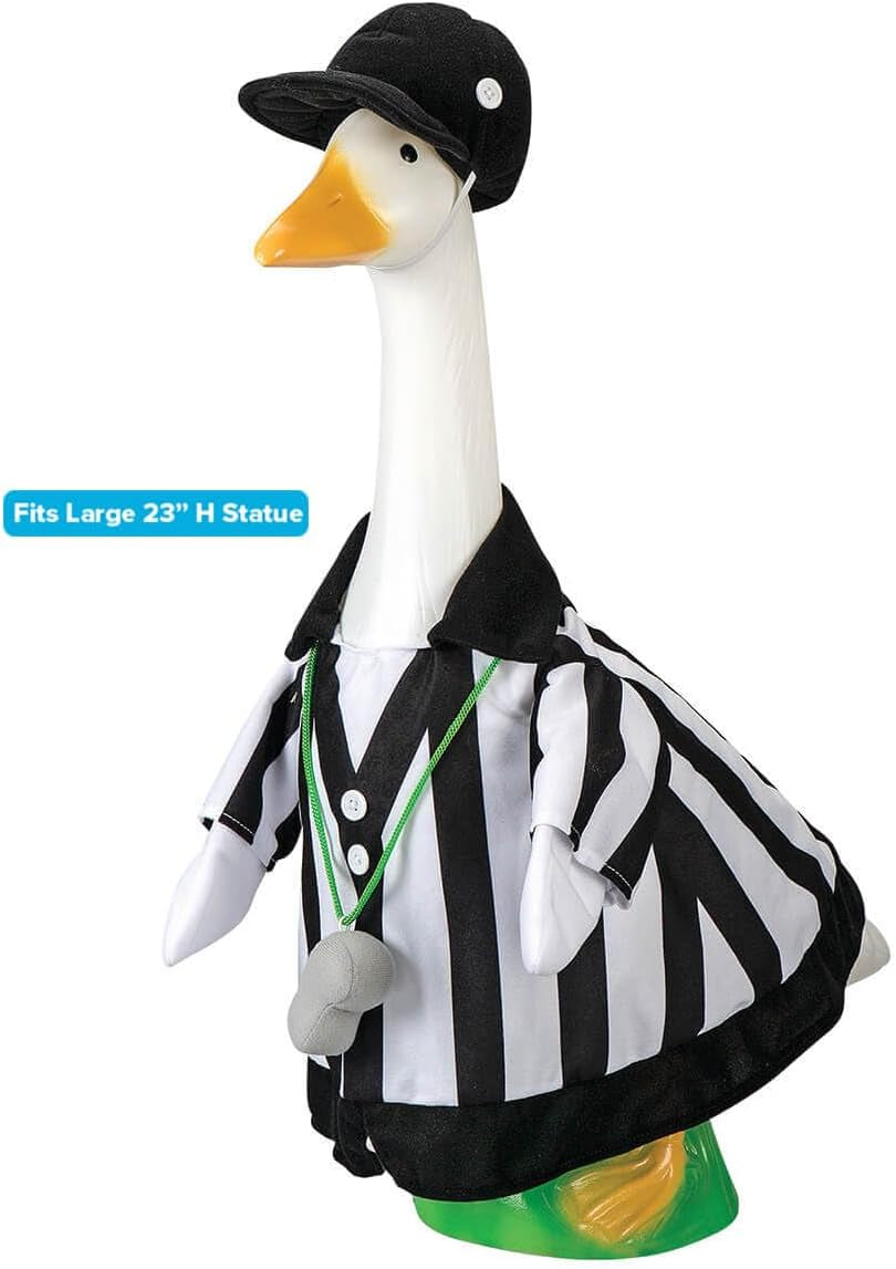 Gaggleville Referee Goose Outfit, Fits Large 23" H Statue