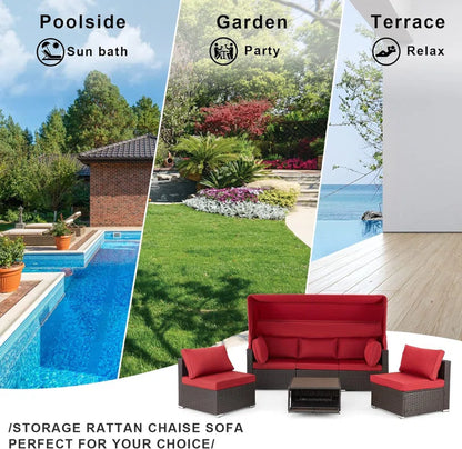 6 - Person Modular Patio Conversation Sets with Cushions