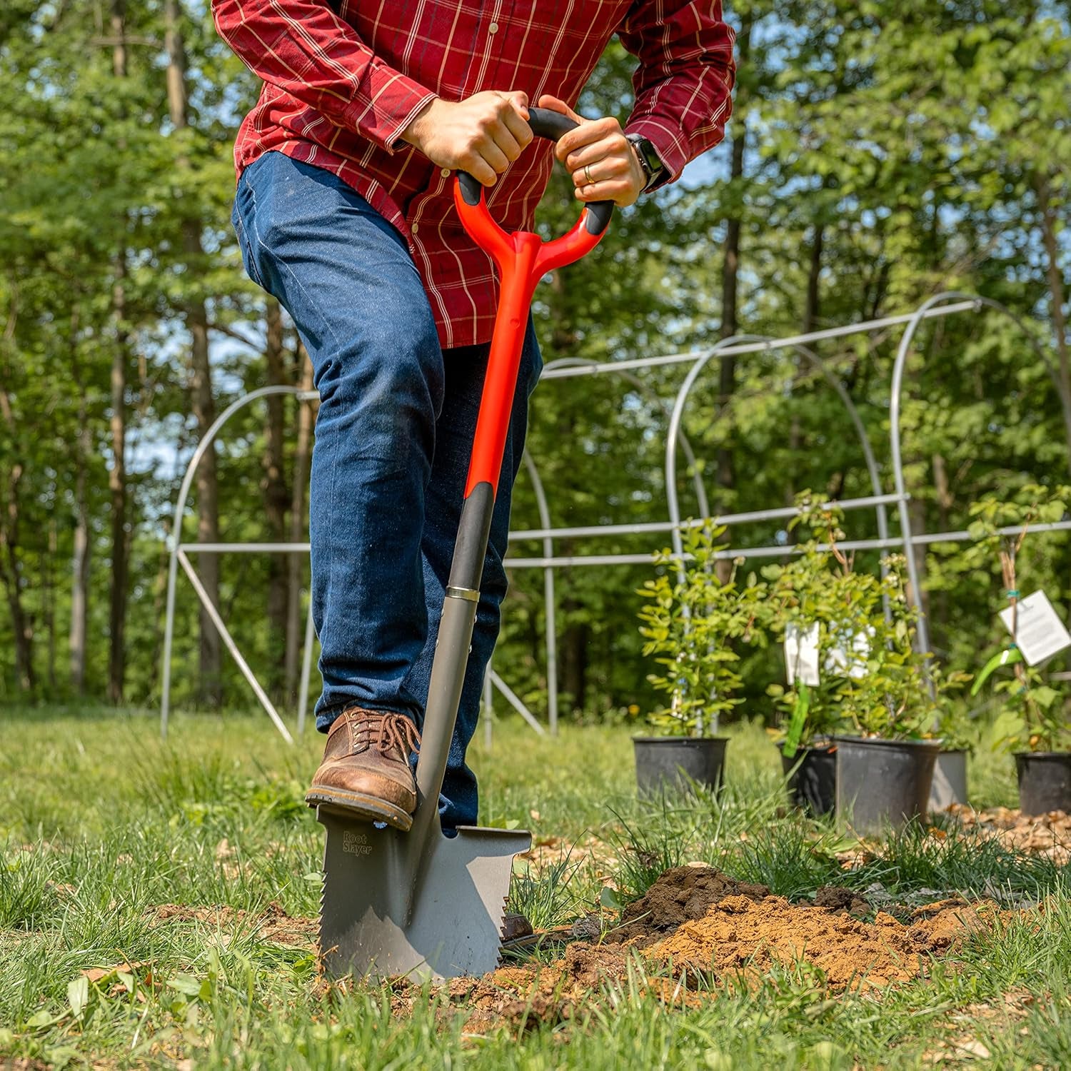 22211, Root Slayer round Head Shovel, Red
