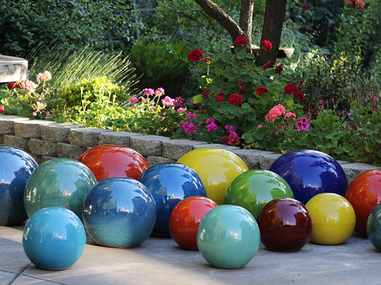Outdoor Decorative Sphere Glazed 12" by