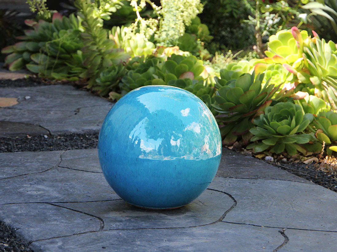 Outdoor Decorative Sphere Glazed 16" by