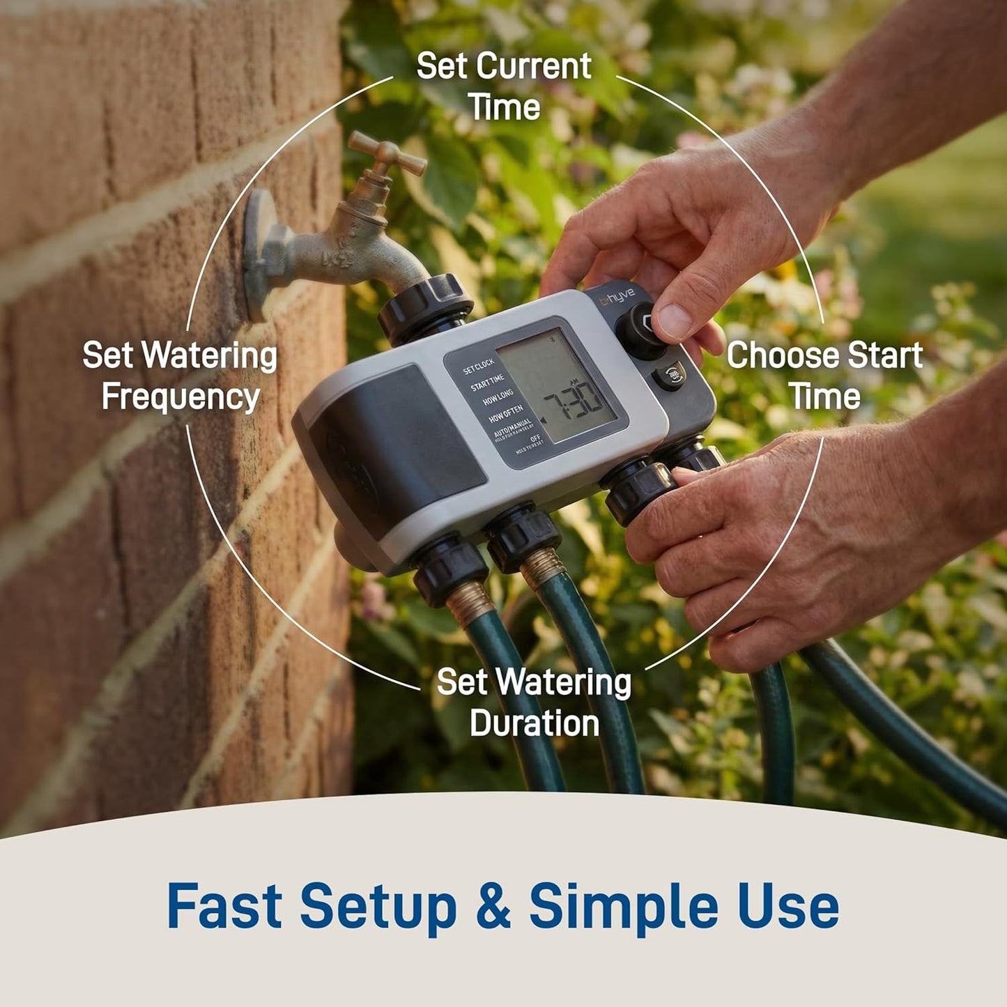 Orbit B-Hyve XD 4-Port Smart Hose Watering Timer with Wi-Fi Hub - App Controlled Irrigation Timer - Smart Weathersense Auto Watering - Multi Valve Yard Irrigation System - 24639